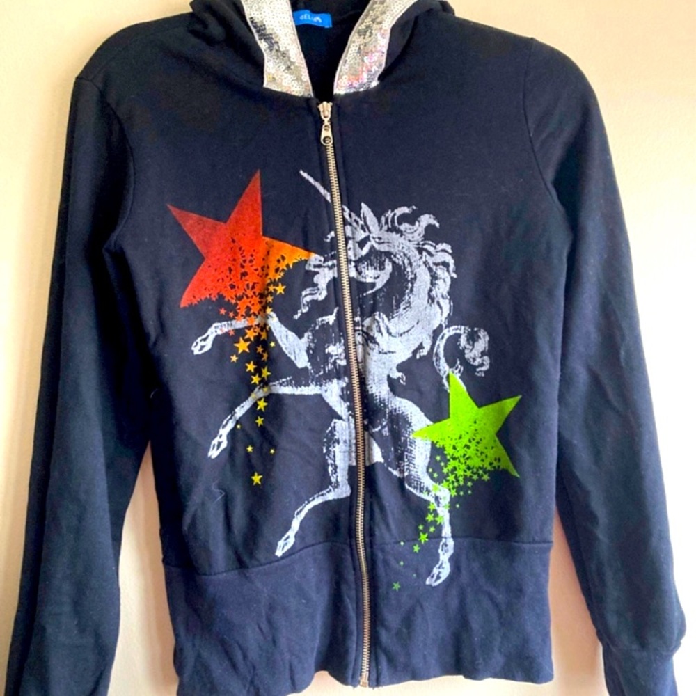 Sparkly Y2K Delia’s Unicorn Hoodie